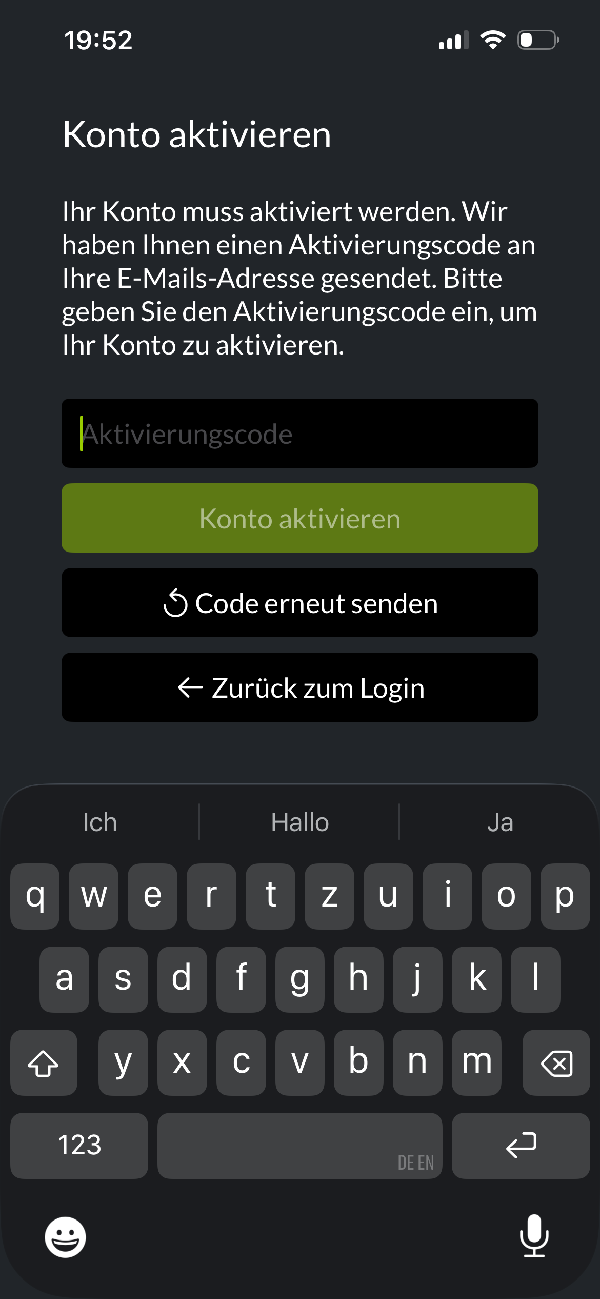 eBuSy Konto aktivieren